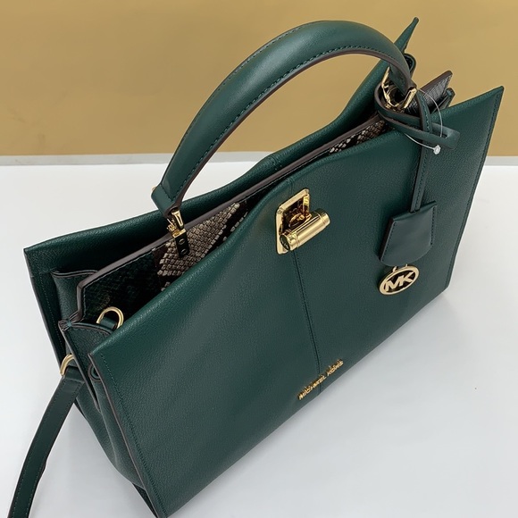 MICHAEL KORS PENELOPE LARGE TOP HANDLE RASING GREEN MULTI COLOR - Picture 5 of 15